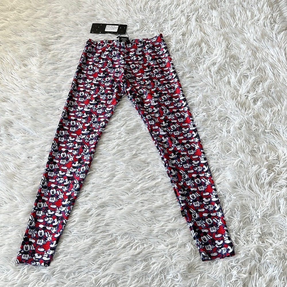 Terez Girls Mickey says thumbs up red leggings size Medium